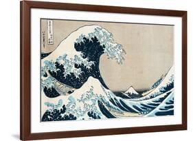 The Great Wave Off Kanagawa, from the Series "36 Views of Mt. Fuji" ("Fugaku Sanjuokkei")-Katsushika Hokusai-Framed Giclee Print