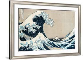 The Great Wave Off Kanagawa, from the Series "36 Views of Mt. Fuji" ("Fugaku Sanjuokkei")-Katsushika Hokusai-Framed Giclee Print