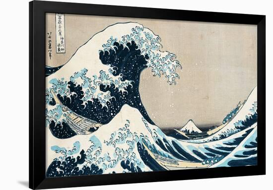 The Great Wave Off Kanagawa, from the Series "36 Views of Mt. Fuji" ("Fugaku Sanjuokkei")-Katsushika Hokusai-Framed Giclee Print