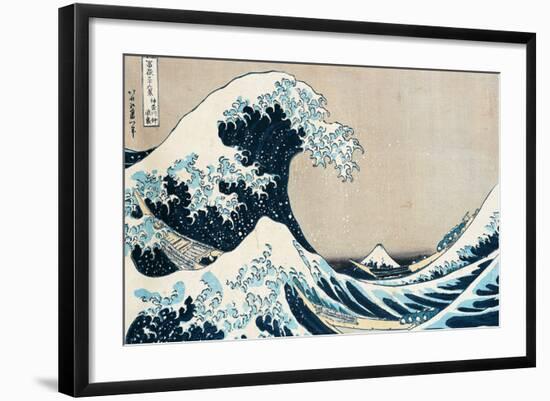 The Great Wave Off Kanagawa, from the Series "36 Views of Mt. Fuji" ("Fugaku Sanjuokkei")-Katsushika Hokusai-Framed Giclee Print