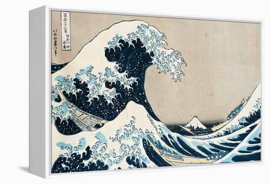 The Great Wave Off Kanagawa, from the Series "36 Views of Mt. Fuji" ("Fugaku Sanjuokkei")-Katsushika Hokusai-Framed Stretched Canvas