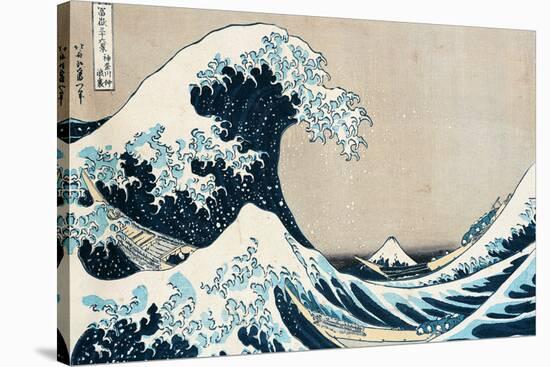 The Great Wave Off Kanagawa, from the Series "36 Views of Mt. Fuji" ("Fugaku Sanjuokkei")-Katsushika Hokusai-Stretched Canvas