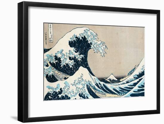 The Great Wave Off Kanagawa, from the Series "36 Views of Mt. Fuji" ("Fugaku Sanjuokkei")-Katsushika Hokusai-Framed Giclee Print