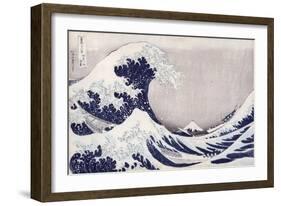 The Great Wave Off Kanagawa, from the Series '36 Views of Mt. Fuji' ('Fugaku Sanjuokkei')-Katsushika Hokusai-Framed Giclee Print