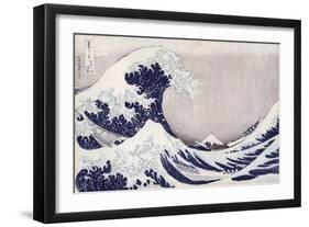 The Great Wave Off Kanagawa, from the Series '36 Views of Mt. Fuji' ('Fugaku Sanjuokkei')-Katsushika Hokusai-Framed Giclee Print