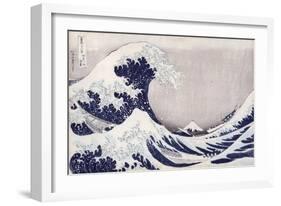 The Great Wave Off Kanagawa, from the Series '36 Views of Mt. Fuji' ('Fugaku Sanjuokkei')-Katsushika Hokusai-Framed Giclee Print