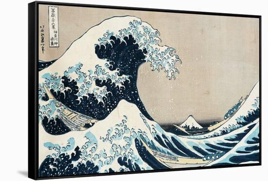The Great Wave Off Kanagawa, from the Series "36 Views of Mt. Fuji" ("Fugaku Sanjuokkei")-Katsushika Hokusai-Framed Stretched Canvas