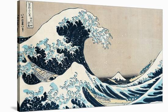 The Great Wave Off Kanagawa, from the Series "36 Views of Mt. Fuji" ("Fugaku Sanjuokkei")-Katsushika Hokusai-Stretched Canvas