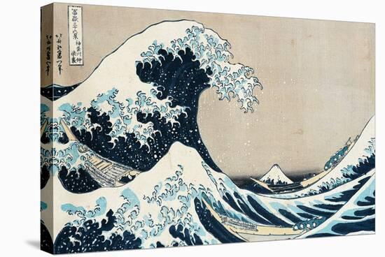 The Great Wave Off Kanagawa, from the Series "36 Views of Mt. Fuji" ("Fugaku Sanjuokkei")-Katsushika Hokusai-Stretched Canvas