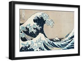 The Great Wave Off Kanagawa, from the Series "36 Views of Mt. Fuji" ("Fugaku Sanjuokkei")-Katsushika Hokusai-Framed Giclee Print