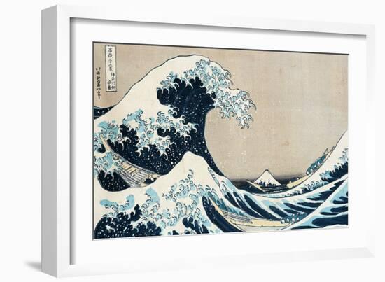 The Great Wave Off Kanagawa, from the Series "36 Views of Mt. Fuji" ("Fugaku Sanjuokkei")-Katsushika Hokusai-Framed Giclee Print