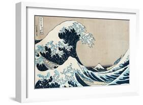 The Great Wave Off Kanagawa, from the Series "36 Views of Mt. Fuji" ("Fugaku Sanjuokkei")-Katsushika Hokusai-Framed Giclee Print