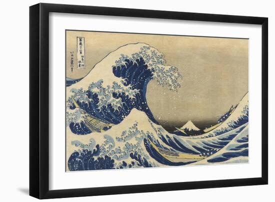 The Great Wave Off Kanagawa (Kanagawa Oki Nami Ura), C.1830-33-Katsushika Hokusai-Framed Giclee Print