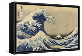 The Great Wave Off Kanagawa (Kanagawa Oki Nami Ura), C.1830-33-Katsushika Hokusai-Framed Stretched Canvas