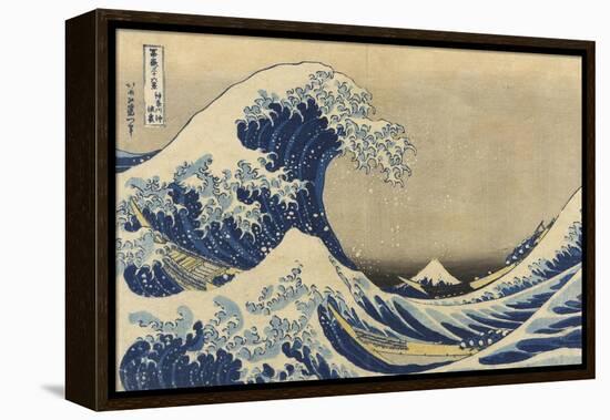 The Great Wave Off Kanagawa (Kanagawa Oki Nami Ura), C.1830-33-Katsushika Hokusai-Framed Stretched Canvas