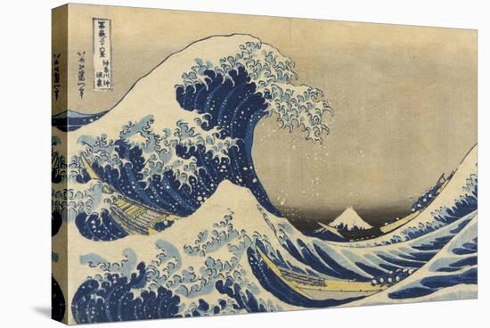 The Great Wave Off Kanagawa (Kanagawa Oki Nami Ura), C.1830-33-Katsushika Hokusai-Stretched Canvas
