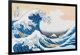 The Great Wave Off Kanagawa-Katsushika Hokusai-Framed Art Print