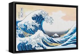 The Great Wave Off Kanagawa-Katsushika Hokusai-Framed Stretched Canvas