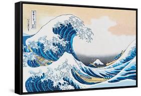 The Great Wave Off Kanagawa-Katsushika Hokusai-Framed Stretched Canvas