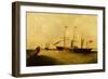 The Great Western, Designed by Brunel, Passing Bishops Rock Lighthouse, circa 1838-I. Tudgay-Framed Giclee Print