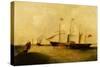 The Great Western, Designed by Brunel, Passing Bishops Rock Lighthouse, circa 1838-I. Tudgay-Stretched Canvas