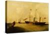 The Great Western, Designed by Brunel, Passing Bishops Rock Lighthouse, circa 1838-I. Tudgay-Stretched Canvas