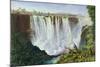 The Great Western Fall, Victoria Falls, 1862-Thomas Baines-Mounted Giclee Print