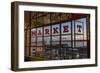 The Great Wheel Framed in Pike Market Place Windows in Seattle, Washington State, Usa-Chuck Haney-Framed Photographic Print