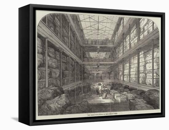 The Great Wool-Floor at the London Docks-null-Framed Stretched Canvas