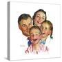 The Greatest Joys Are Shared (or Family of Four)-Norman Rockwell-Stretched Canvas