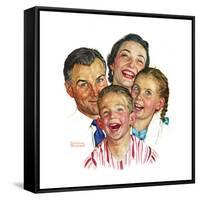The Greatest Joys Are Shared (or Family of Four)-Norman Rockwell-Framed Stretched Canvas