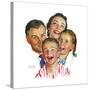The Greatest Joys Are Shared (or Family of Four)-Norman Rockwell-Stretched Canvas