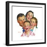 The Greatest Joys Are Shared (or Family of Four)-Norman Rockwell-Framed Giclee Print