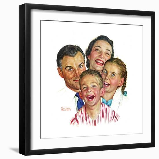 The Greatest Joys Are Shared (or Family of Four)-Norman Rockwell-Framed Giclee Print