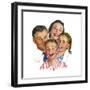 The Greatest Joys Are Shared (or Family of Four)-Norman Rockwell-Framed Giclee Print