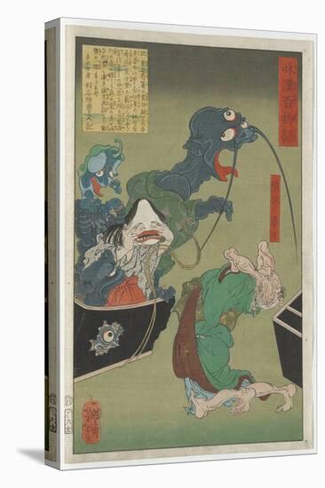 The Greedy Old Woman, 1865 (Woodblock)-Tsukioka Yoshitoshi-Stretched Canvas