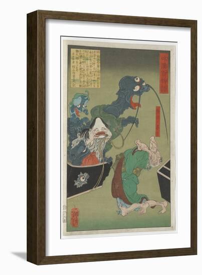 The Greedy Old Woman, 1865 (Woodblock)-Tsukioka Yoshitoshi-Framed Giclee Print