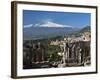 The Greek Amphitheatre and Mount Etna, Taormina, Sicily, Italy, Europe-Stuart Black-Framed Photographic Print