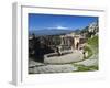 The Greek Amphitheatre and Mount Etna, Taormina, Sicily, Italy, Europe-Stuart Black-Framed Photographic Print