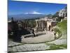 The Greek Amphitheatre and Mount Etna, Taormina, Sicily, Italy, Europe-Stuart Black-Mounted Photographic Print
