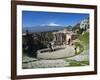 The Greek Amphitheatre and Mount Etna, Taormina, Sicily, Italy, Europe-Stuart Black-Framed Photographic Print