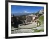 The Greek Amphitheatre and Mount Etna, Taormina, Sicily, Italy, Europe-Stuart Black-Framed Photographic Print