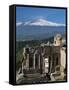 The Greek Amphitheatre and Mount Etna, Taormina, Sicily, Italy, Europe-Stuart Black-Framed Stretched Canvas