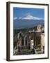 The Greek Amphitheatre and Mount Etna, Taormina, Sicily, Italy, Europe-Stuart Black-Framed Photographic Print