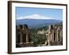 The Greek Amphitheatre and Mount Etna, Taormina, Sicily, Italy, Europe-Stuart Black-Framed Photographic Print