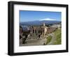 The Greek Amphitheatre and Mount Etna, Taormina, Sicily, Italy, Europe-Stuart Black-Framed Photographic Print