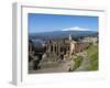 The Greek Amphitheatre and Mount Etna, Taormina, Sicily, Italy, Europe-Stuart Black-Framed Photographic Print