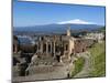 The Greek Amphitheatre and Mount Etna, Taormina, Sicily, Italy, Europe-Stuart Black-Mounted Photographic Print