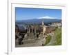 The Greek Amphitheatre and Mount Etna, Taormina, Sicily, Italy, Europe-Stuart Black-Framed Photographic Print