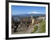 The Greek Amphitheatre and Mount Etna, Taormina, Sicily, Italy, Europe-Stuart Black-Framed Photographic Print